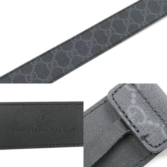 GUCCI Gucci Interlocking G Buckle GG Belt Black 411924 KGDHX 8449 Men's - Picture 4 of 5